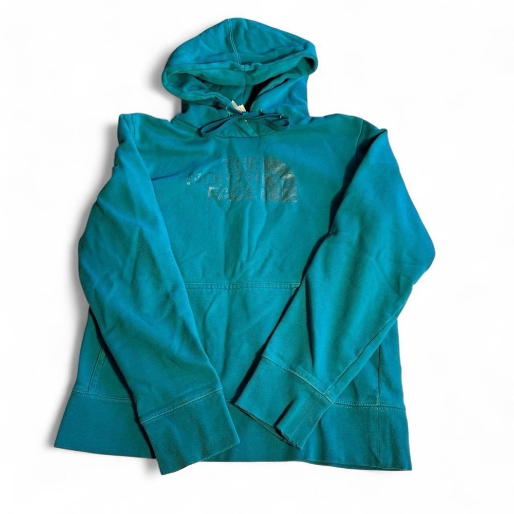 The North Face Teal Pullover Hoodie with Subtle Logo